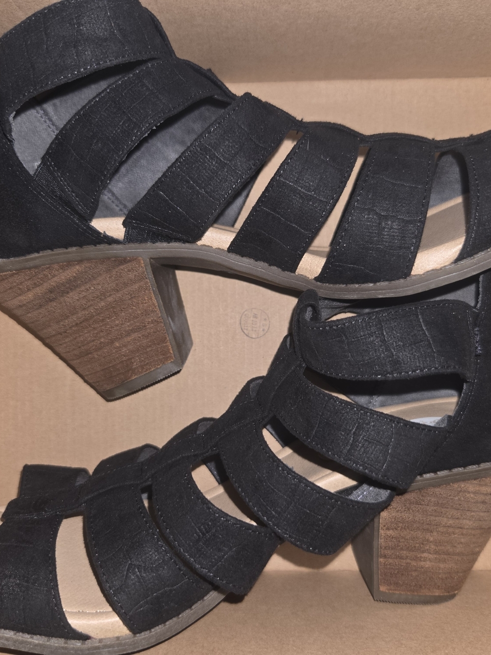 Dr. Scholl's Black Strappy Block Heel Sandals